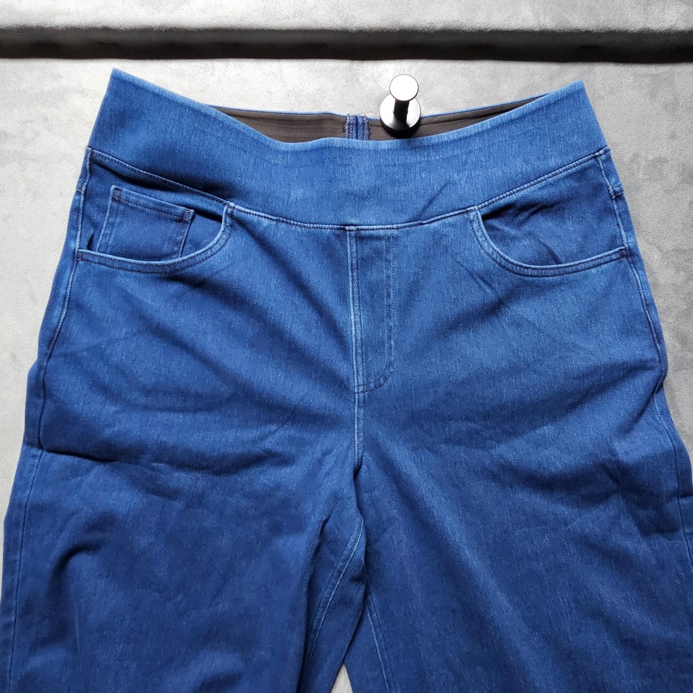 Halara Blue Wide Leg Denim Pull On High Waisted Pants XL Petite